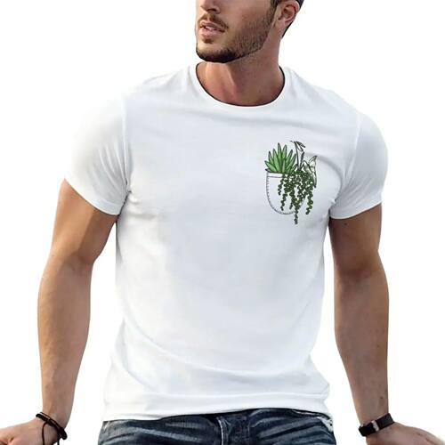 New pocket prop T-Shir boys whie  shirs anime clohes heavywe