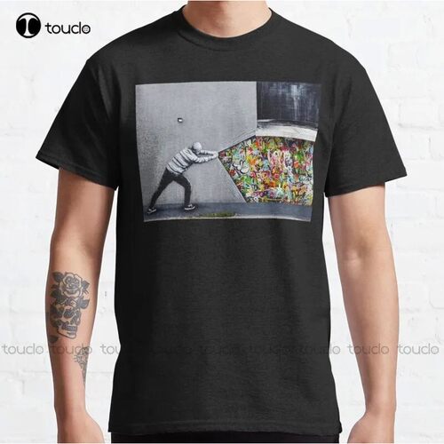 New Banksy Uncovering Graffiti Classic T-Shirt Cotton Tee Sh