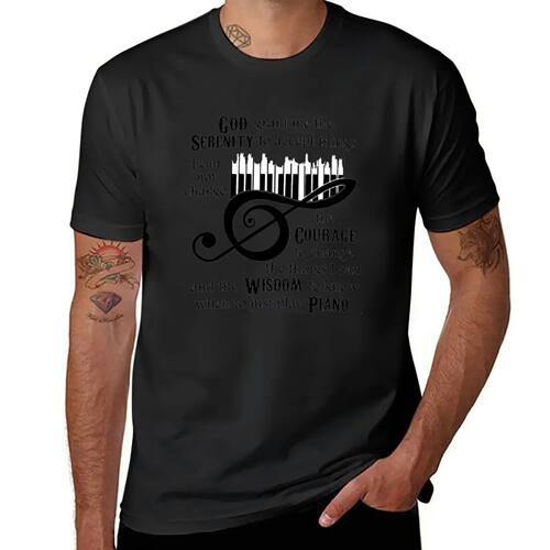 God Serenity Grant Me The To Ccept Things Piano T-Shirt plai