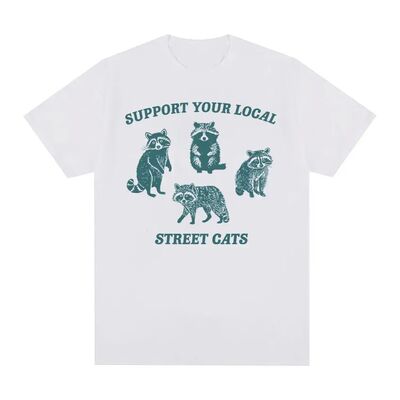 2019Local Street Cats Raccoon Meme T Shirt Funny Men Women F