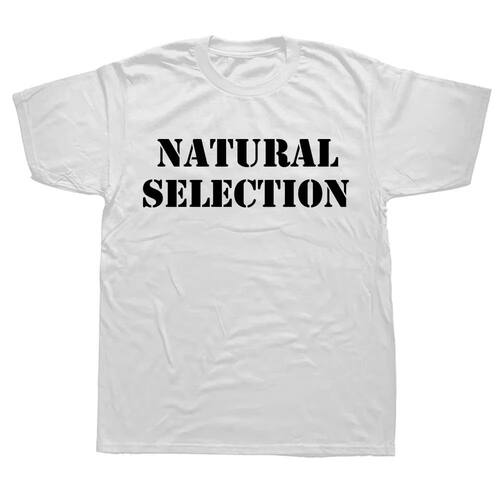 Natural Selection Text Printing Man T-shirts Evolution Graph