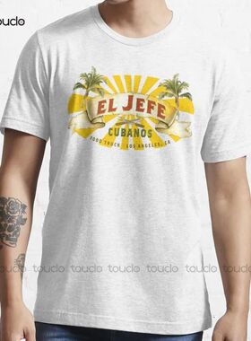 New El Jefe Cubanos Food Truck T-Shirt Cotton Tee Shirt Dog