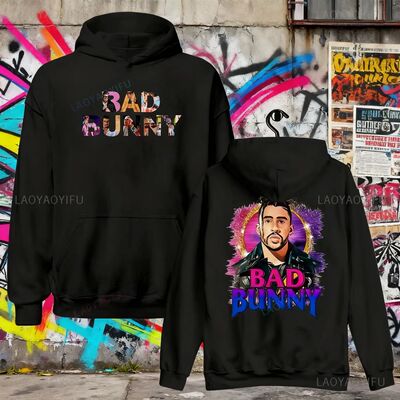 Bad Bunny Music2025 Graphic Hoodie Men Women Hip Hop Loose H