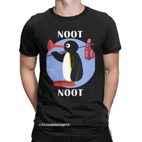 Noot Noot Pingu Tshirt Men Women Cotton Vintage T-Shirts Rou