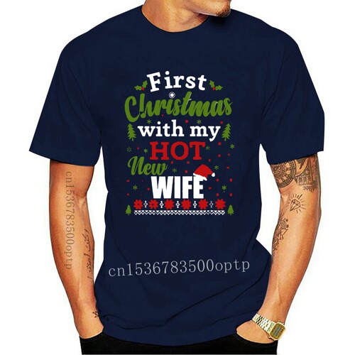 New Men Funny T Shirt Fashion tshirt First Christmas With My