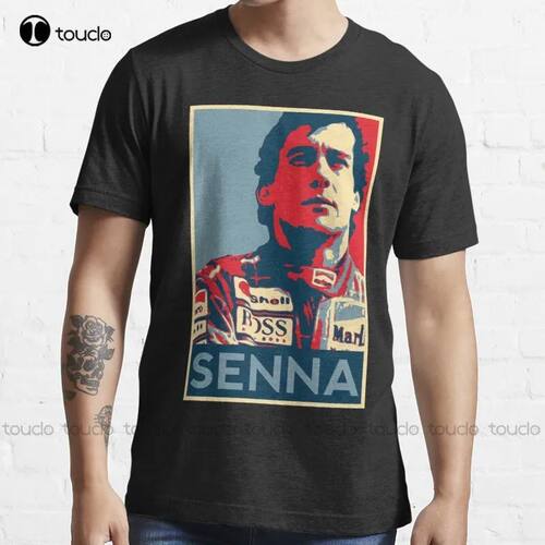 New Art Senna Racing Legend Brasil T-Shirt Cotton Tee Shirt