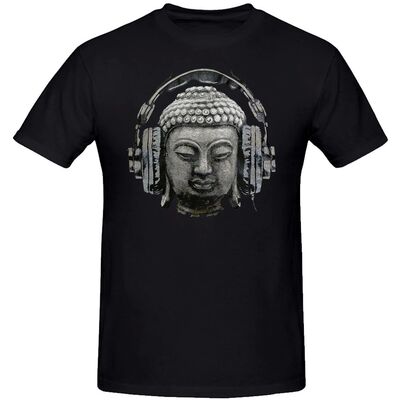 Buddha Buddhist Headphones Buddhism Art Mens Tshirt Tee Top
