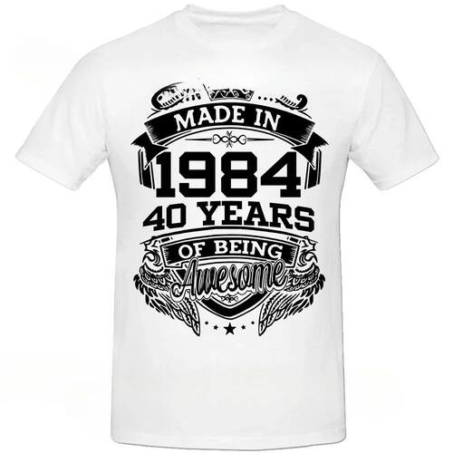 Hot Sale Made in 1984 40 Years T Shirt Men Cotton Printed T-