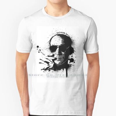 Hunter S. Thompson B&w Print 100% Cotton T Shirt Hunter Thom