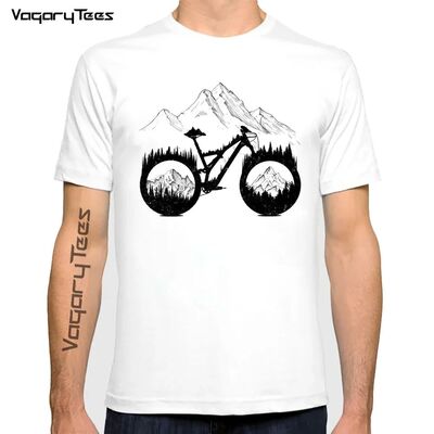 Vagarytees Bicycles Enduro  s Print t shirt Summer Men Short