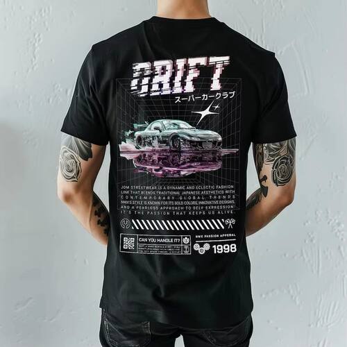 JDM Japan Streetwear Car T-Shirt - RX7 DRIFT Turbo Tuning St