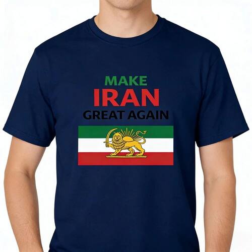 Iran Lion and Sun Flag T-Shirt Persian Pride Design Graphic