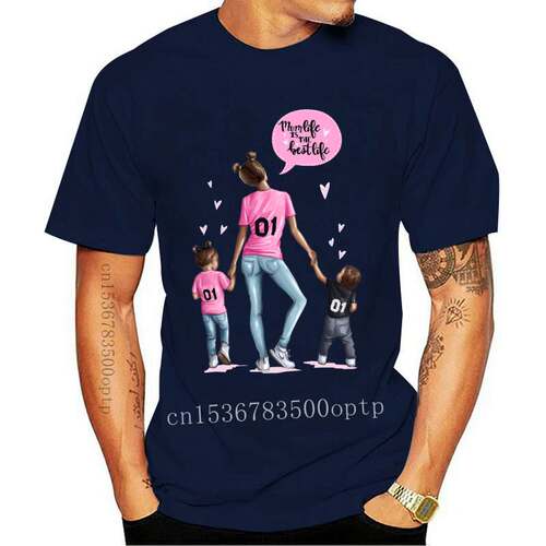 New T-shirts Women Girl Boy Cartoon Happy Life 90s Mom Mothe