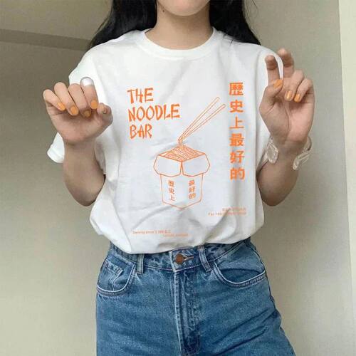 428-Noodle Graphic Tees Funny Retro Women Grunge Cute Asian