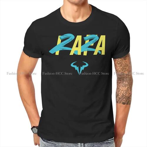 Rafa 22 Blue Yellow Round Collar TShirt Rafael Nadal Fabric