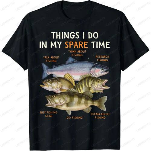 Spare Time Fishing Graphic T Shirts Classic Fish Printed Men