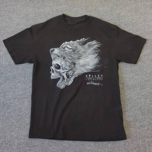 Sullen Art Collective Wolf Skull Tattoo Graphic T-shirt Blac