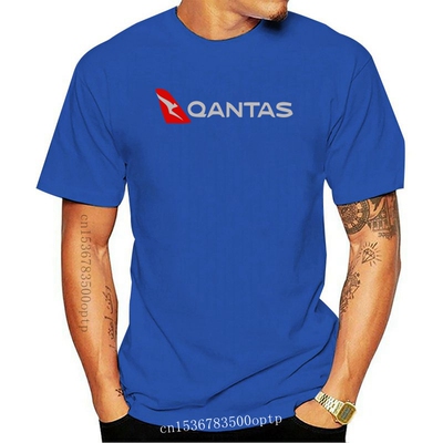 New Qantas Airplane Aviation Black T-Shirt size S-3XL 100% c