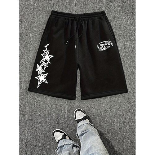 Men'S Casual Short Pants Polyester Knit Fabric Slight Stretc