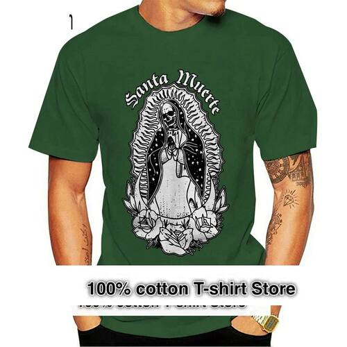 Men's T-Shirts Santa MuerteT Shirt Saint Death Cotton Tee Sh