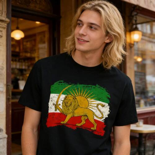 Iran Flag Lion Sun Persian T-Shirt Pride Iranian Unisex TShi