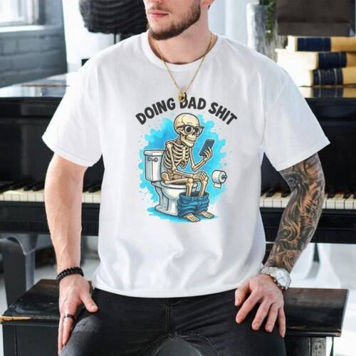 Doing Dad Stuff Skeleton Toilet Father's Day Premium T-Shirt
