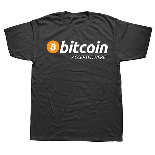 Accepted Here BTC Logo TShirt for Male Bitcoin Cryptocurrenc