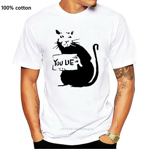 Kids Boys Girls you lie rat Banksy T-Shirt Cool Street Art H