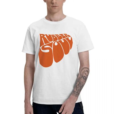 Fashion Rubber Soul Logo T Shirt Pure Cotton Crewneck Male T
