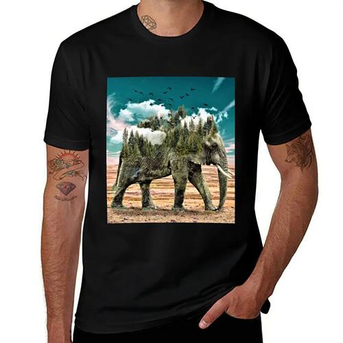 Elephant Trees Clouds T-Shirt Louboutins cute tops custom t-