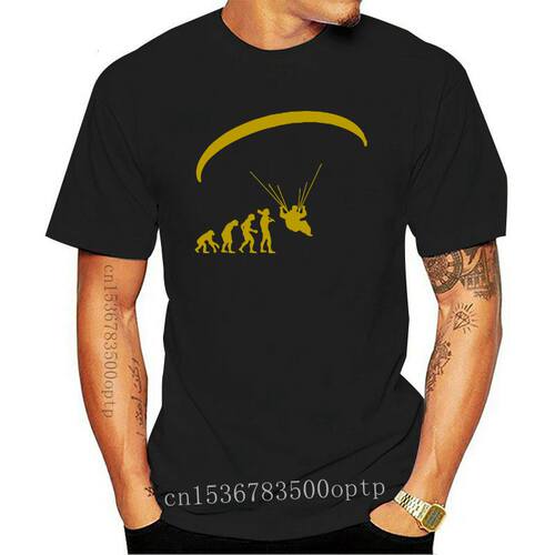 Tee Free Shipping Human Evolution Paragliding Graphic T-Shir