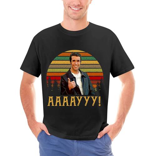Aaaayyy Shirt Vintage Fonzie T-shirt Happy Days Sitcom Funny