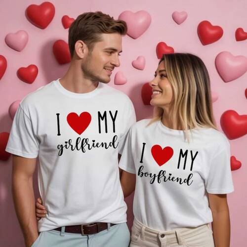 I Love My Boyfriend Girlfriend Shirt Valentine Day Couple Ma