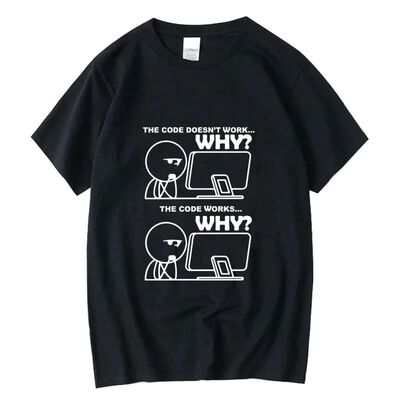 Men's T-shirt 100% Cotton Funny Programmer Print Summer Loos