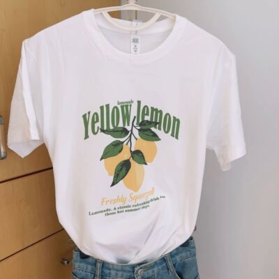 Yellow Lemon Summer Tops Graphic Tops Summer Retro Tumblr Sh