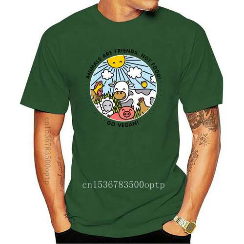 New 2021 Animals Are Friends Not Food T-Shirt Go Vegan Vinta