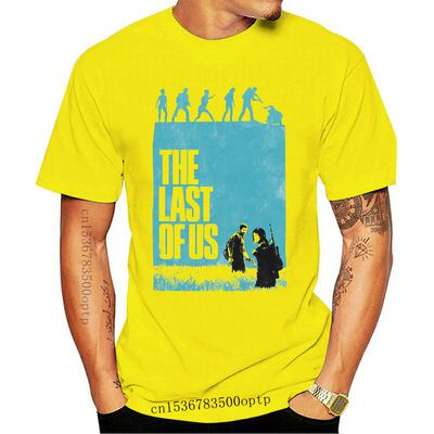 The Last Of Us Blue Poster Men's White, Custom Made T-Shirt