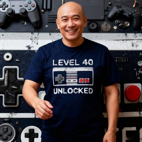 40 Birthday Shirt Gift for Men Women Tshirt Level 40 Unlocke