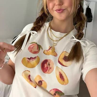 329Peaches Graphic Tees Vintage Women Cottagecore Aesthetic