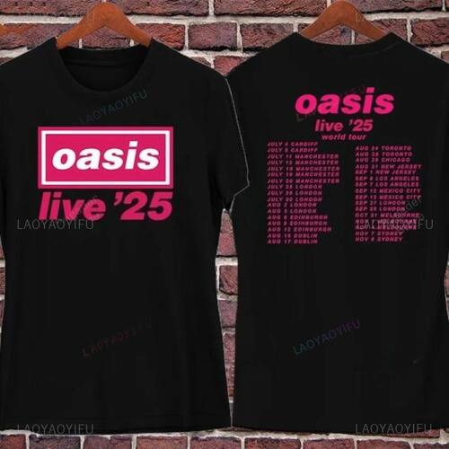 Oasis Live 2025  World Tour Dates Back Graphic T Shirts Woma
