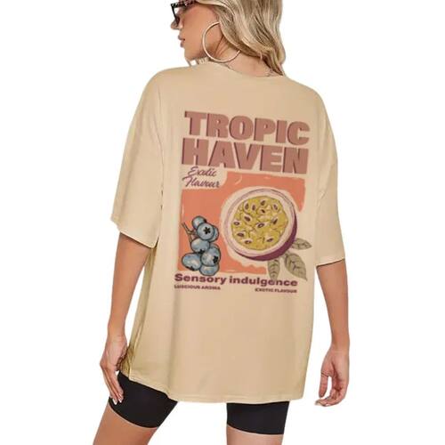 Women Tropical Fruit T-Shirt Summer Cute Aesthetic Exotic Fr