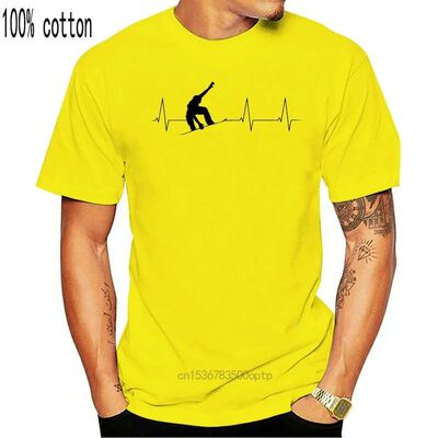 Heartbeat Snowboarder T Shirt Custom Short Sleeve Tshirt Men