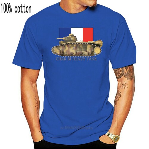 Men t-shirt Char B Heavy Tank WWII French Army Battle Tank t