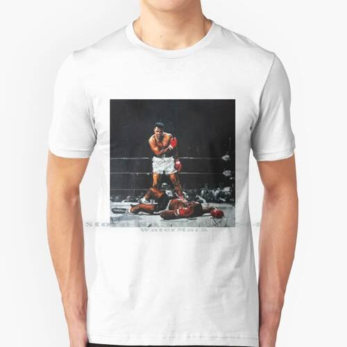 Knocks Out Sonny Liston 100% Cotton T Shirt Boxing Liston Fi