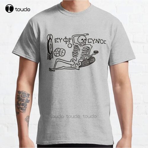 New Be Cheerful Live Well Skeleton Classic T-Shirt Cotton Me