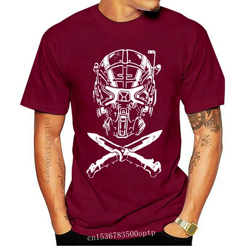 New Men T shirt Fashion Funny s TITANFALL 2 HELMET CROSSED K