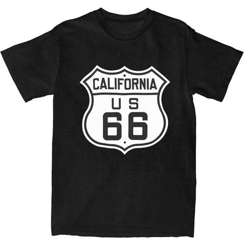 Men's T-Shirt US Route 66 T Shirts Popular California Logo S