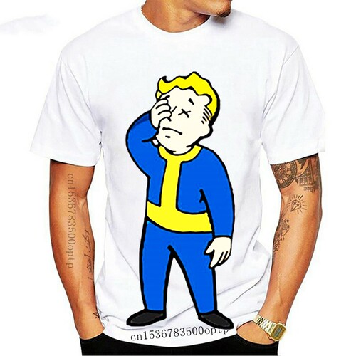 New Fallout 4 Vault Boy T Shirt Short Sleeve Women White 202