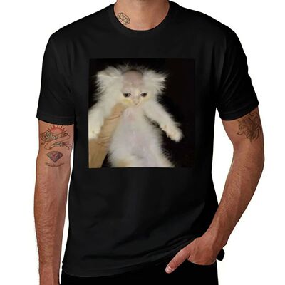 bald cat meme T-Shirt croswit shirt man clothes Funny t-shir