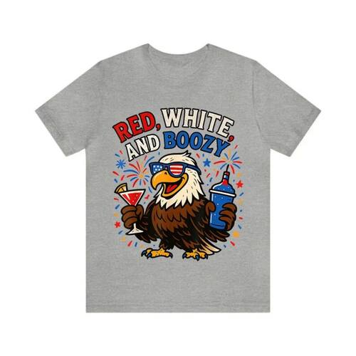 Red White and Boozy Patriotic Eagle Unisex Men T-Shirt Fun I